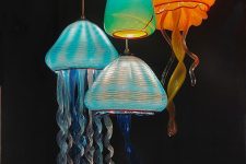 cool colorful jellyfish inspired pendant lamps like these ones will make your room feel like under the sea