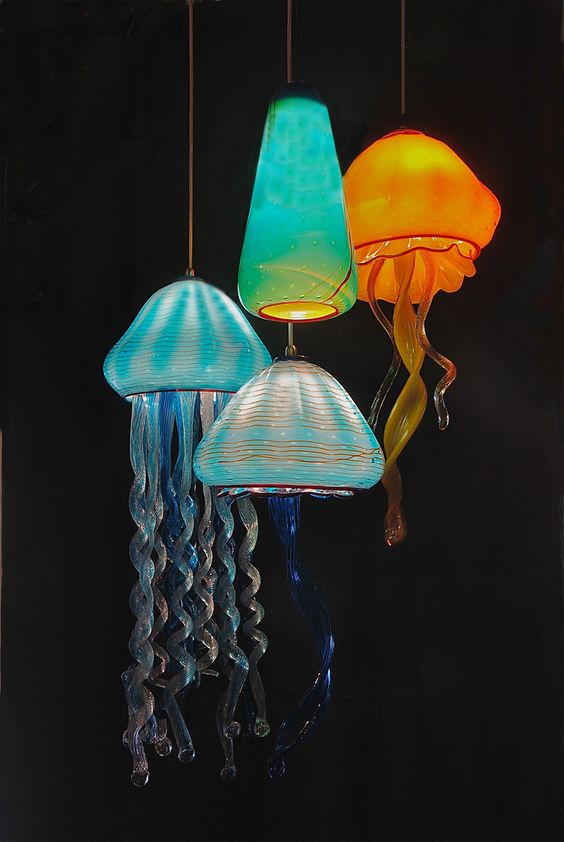 cool colorful jellyfish inspired pendant lamps like these ones will make your room feel like under the sea