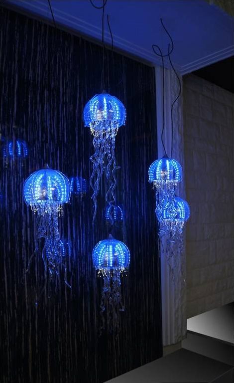 unique looking jellyfish pendant lamps will create a seaside ambience in any space and will make it look like under the sea