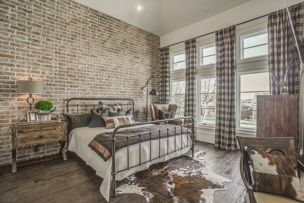 Faux cowhide rug and plaid curtains are also perfect things to add in rustic interiors.