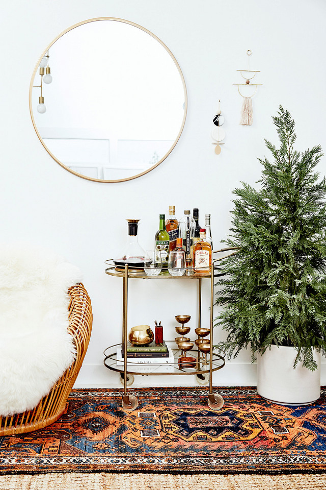inspiring bohemian living room designs Adding a small bar cart is a great way to spruce up a bohemian living room.
