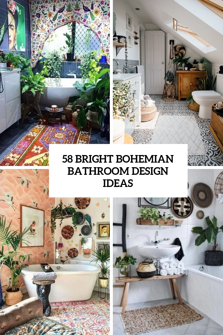 bright bohemian bathroom design ideas cover