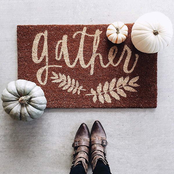 A welcome mat with some Fall symbolic is awesome addition to any front door decor you've already chosen.