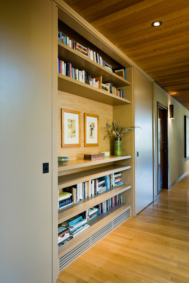 Built-in shelving will make your passageway much more practical.