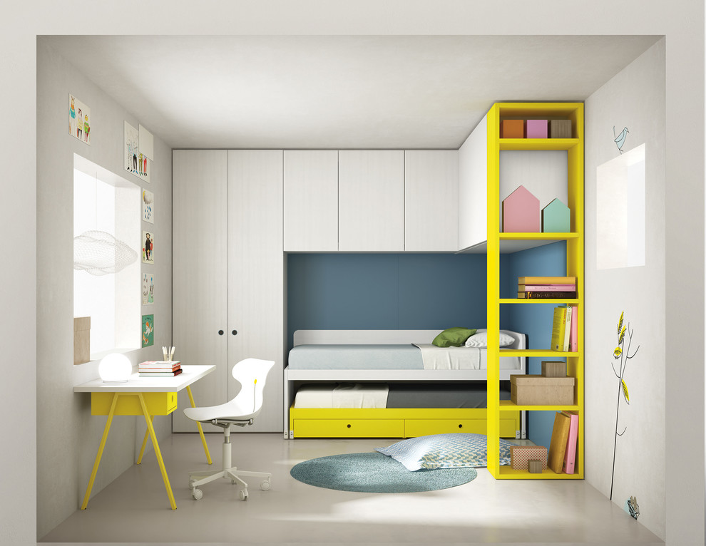 contemporary children bedroom furniture could combine storage styles in a relatively compact area