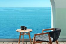 a stylish minimalist crochet grey chair for indoors and outdoors is an ultimate idea with plenty of comfort