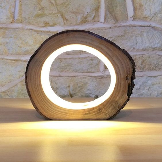 an ultra modern wooden slice LED table lamp will bring a touch of nature to your space