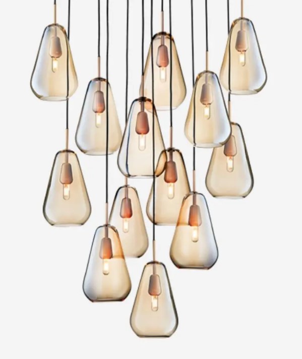 pendant lamps are inspired by the raindrops and harsh Scandinavian winters with just some sunlight