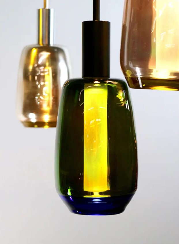 pendant lamps made of wine bottles are eco-friendly and eco-conscious, which is great for a modern or contemporary space