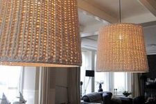 pendant lamps with knit lampshades are a great addition to any interior, and when the cold season finishes, you can remove them