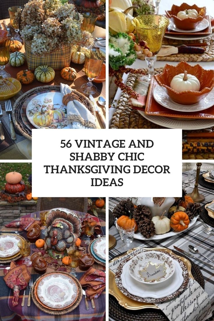 vintage and shabby chic thanksgiving decor ideas cover