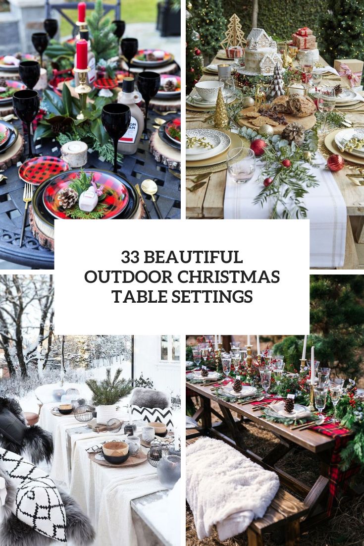 beautiful outdoor christmas table settings cover