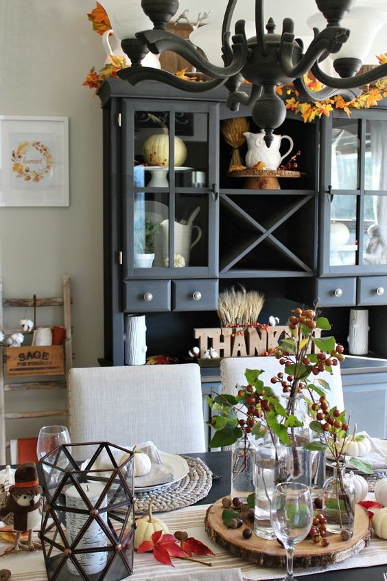 leaves, acorns and white pumpkins and leaves are right what you need for Thanksgiving