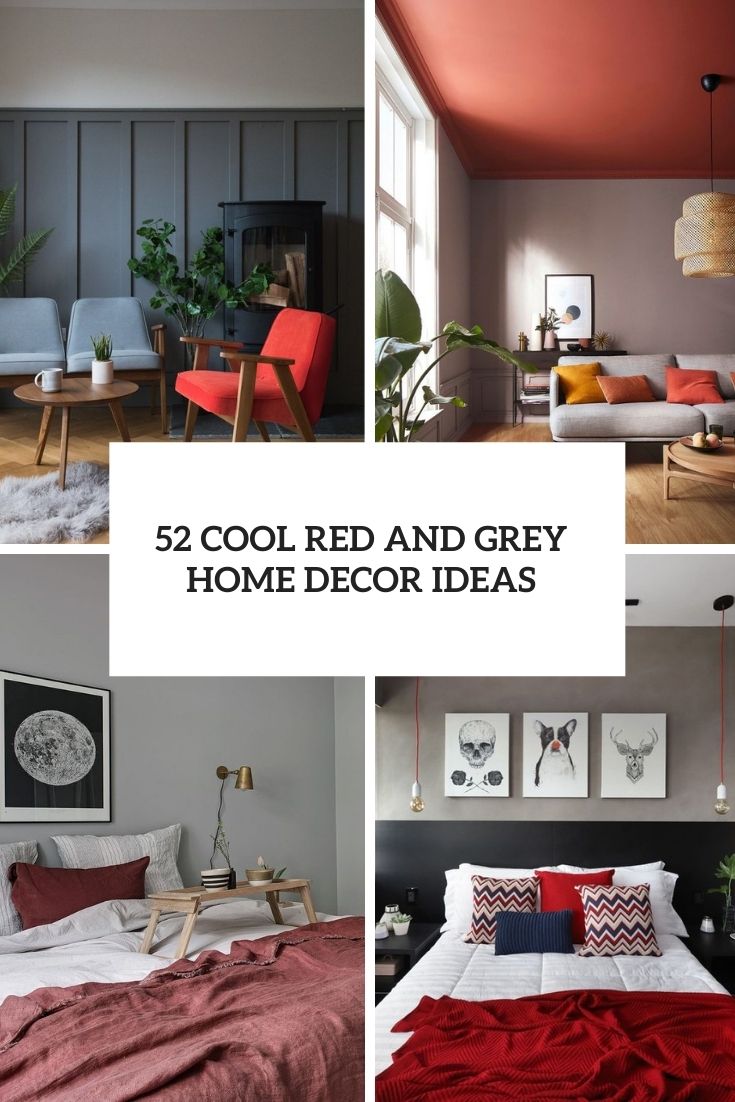 cool red and grey home decor ideas cover