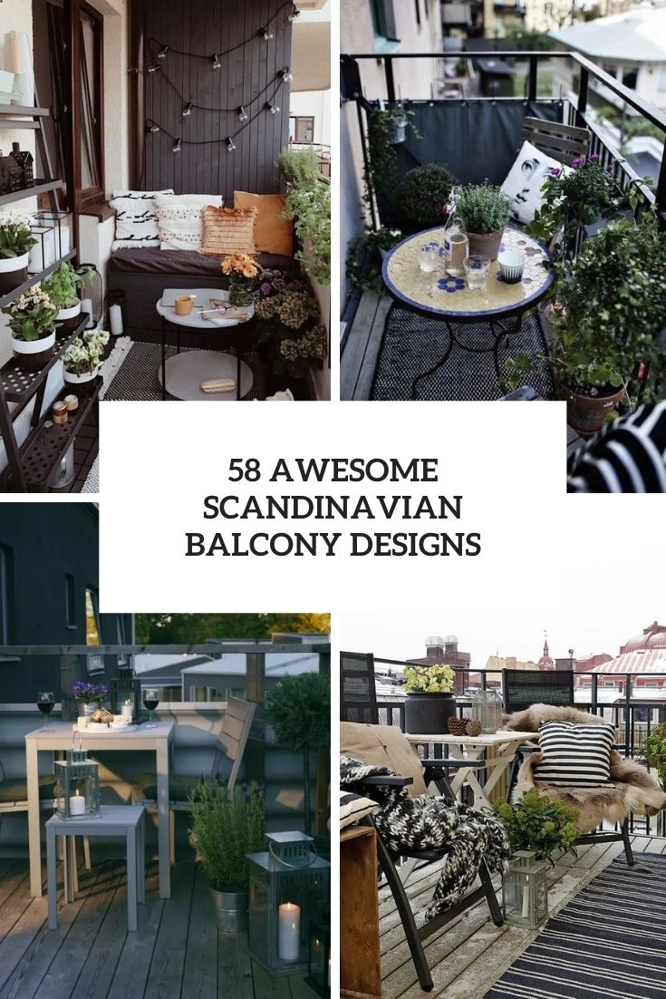 58 Awesome Scandinavian Balcony Designs