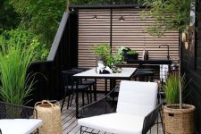 a cool summer terrace in Scandi style
