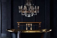 mixing black and gold works great in a gothic interior