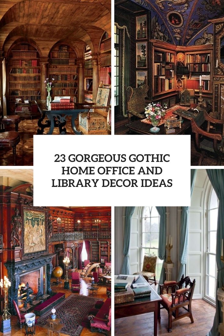 gorgeous gothic home office and library decor ideas cover