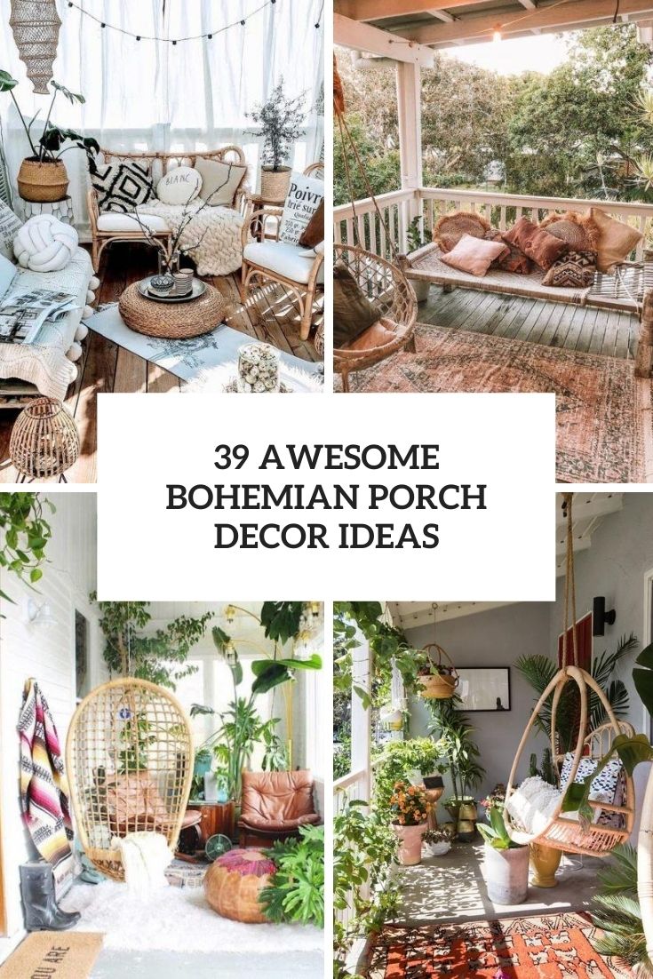 awesome bohemian porch decor ideas cover