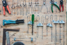 a classic tool wall will accommodate all your tools and will hint you where and what to put