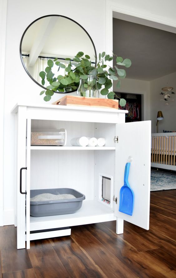 under sink cat litter box