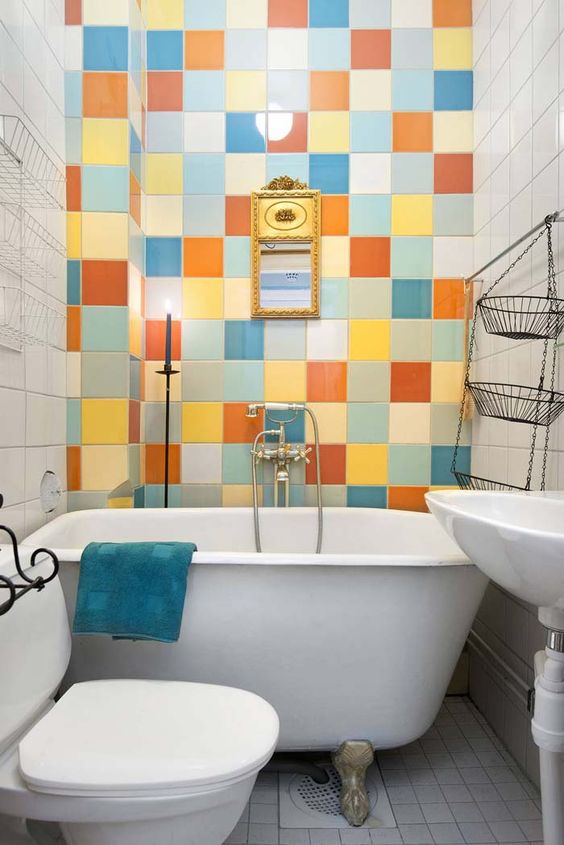47 Multicolor Tile Bathroom Decor Ideas DigsDigs