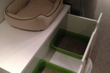 an IKEA Stuva cat toilet for two kitties is easy to clean and is comfy in using by any cat any time