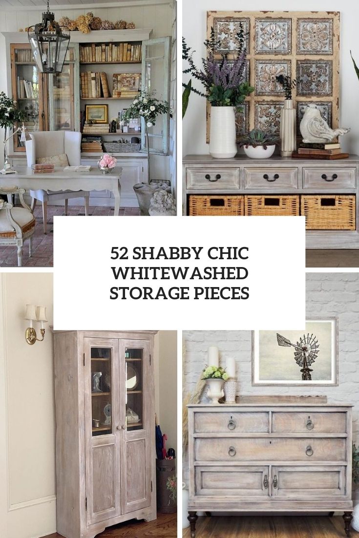 shabby chic whitewashed storage pieces cover