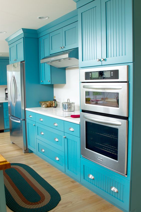 Turquoise Polka Dot Kitchen Accessories  Decor, Turquoise kitchen, Small  spaces