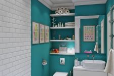 a simple but bright small bathroom design