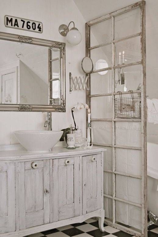 a whitewashed planked vanity with exquisite legs is a very pretty idea for a shabby chic bathroom and it looks cool