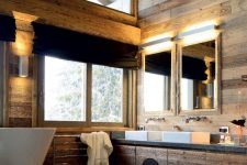 a super cozy wood bathroom design