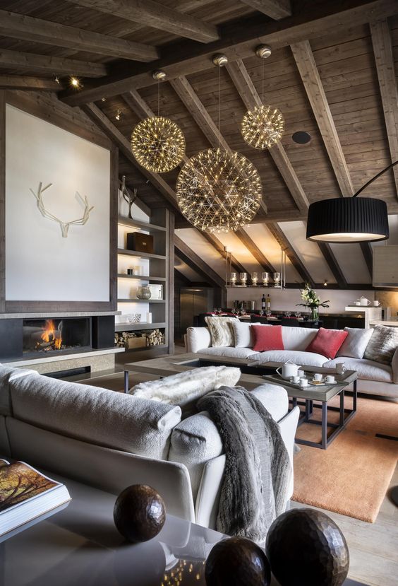 69 Natural Chalet Living Room Designs - DigsDigs