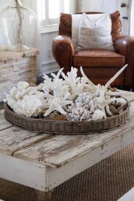 How To Add Sea Shells T0 Baskets for Easy Summer Decor - South House Designs