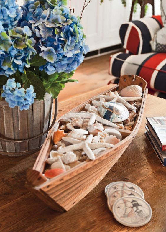 How To Add Sea Shells T0 Baskets for Easy Summer Decor - South House Designs