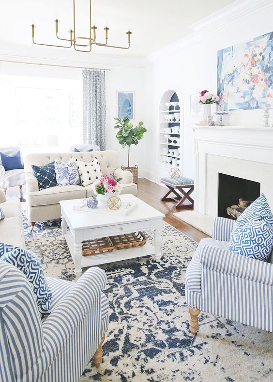 49 Cheerful Summer Living Room Décor Ideas - DigsDigs