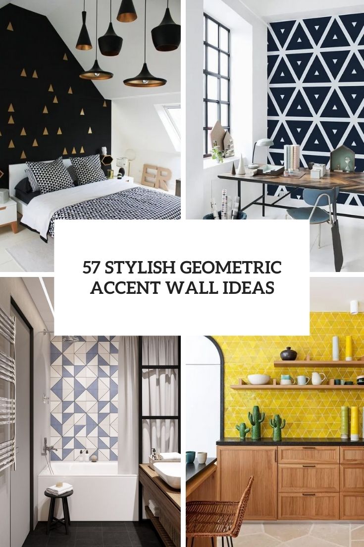 stylish geometric accent wall ideas cover