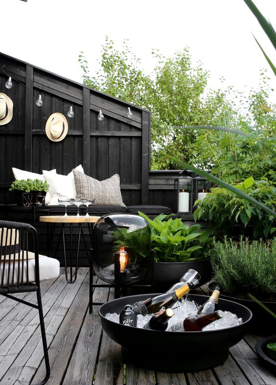 a cozy modern Scandinavian balcony design