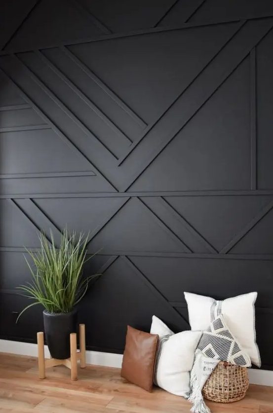 a stylish geometric paneled wall design