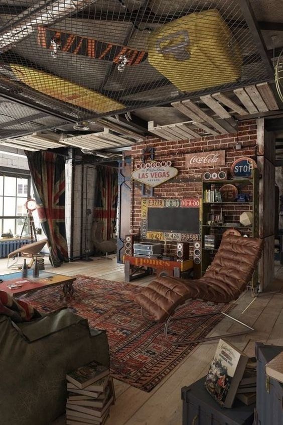 53 Stylish And Inspiring Industrial Living Room Designs