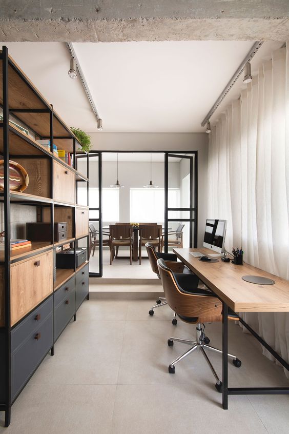 48 Industrial Home Offices That, Modern Industrial Desk Furniture