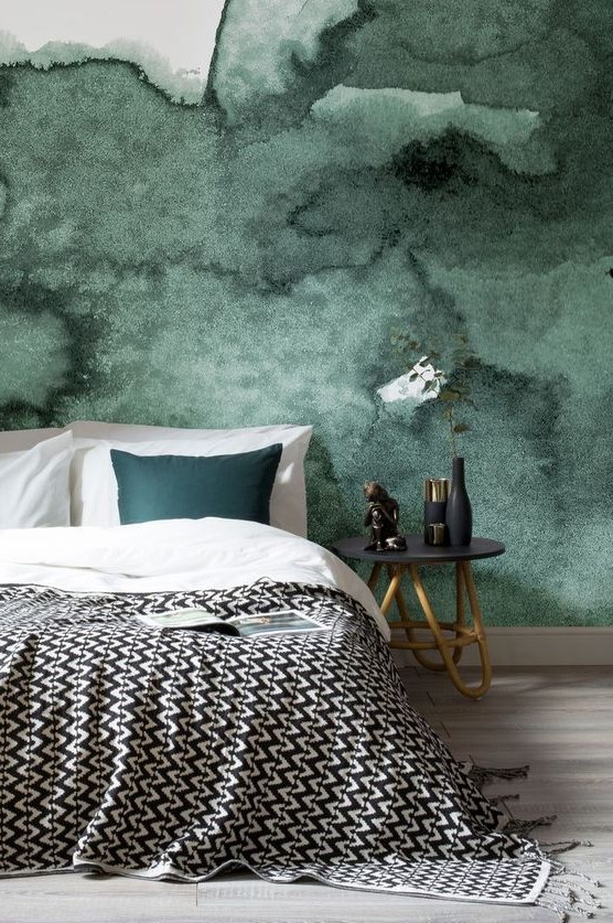 smokey emerald tones add texture and look elegant with gilded accents