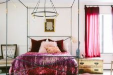 swap for burgundy textiles in your bedroom for the fall – they will make your space feel like autumn