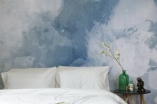 watercolor blue shades of this wallpaper look soothing and soft