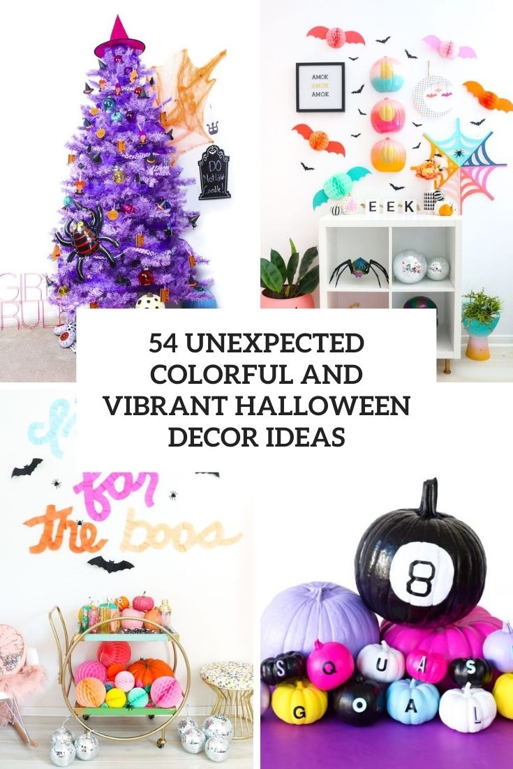 unexpected colorful and vibrant halloween decor ideas cover