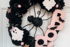 a cute and fun halloween wreath design