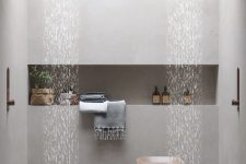 a stylish minimalist shower space