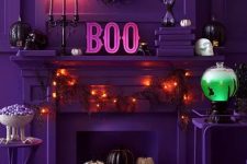 lovely purple halloween room decor