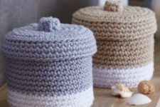 pretty crochet storage boxes with lids are amazing to style your modern, Scandi or rustic space and they will add cuteness to it