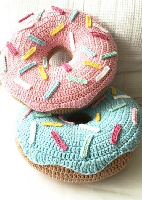pretty donut-inspired poufs are amazing to style your space and to add a bit of fun to it, they bring color and a cozy feel